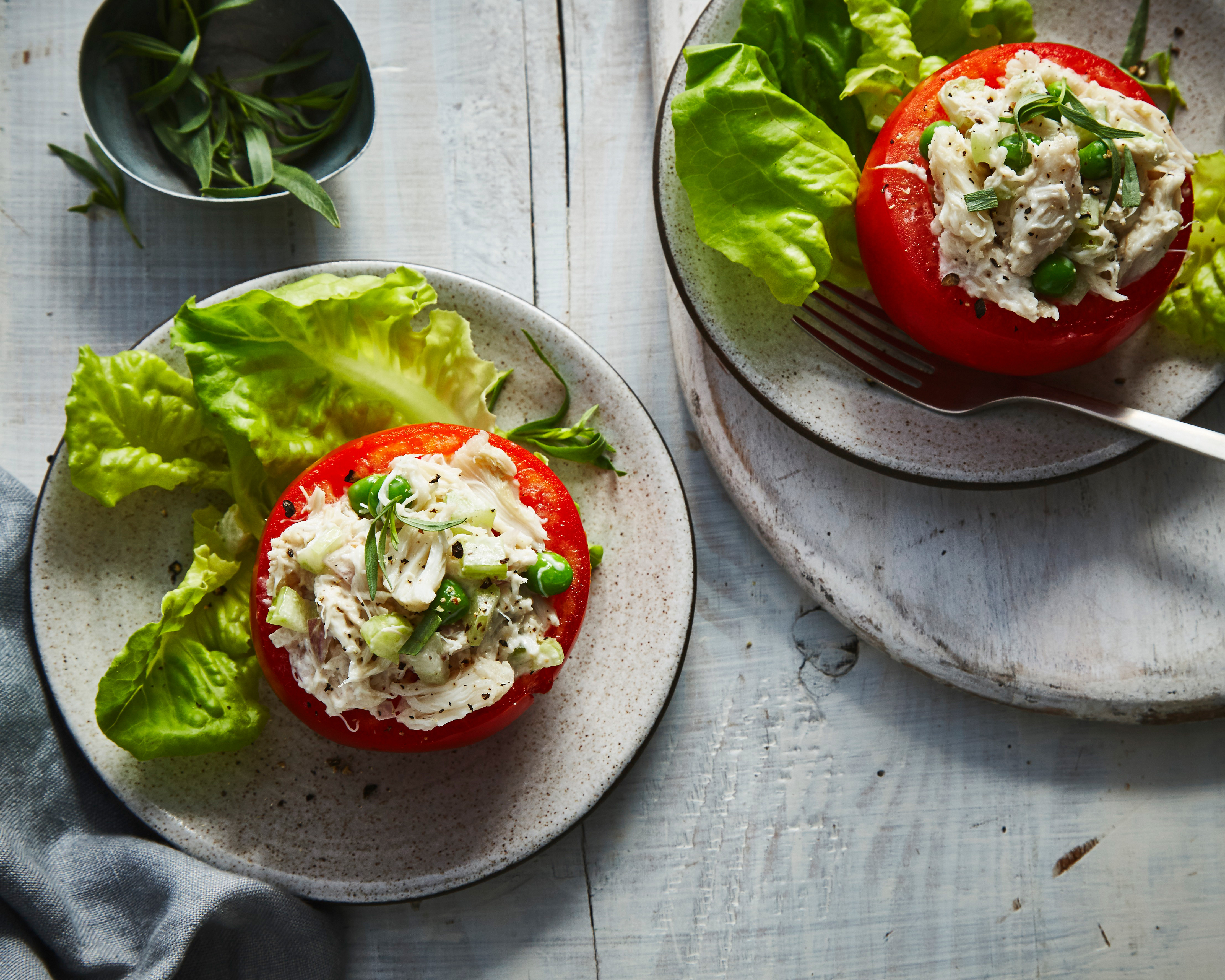 Tarragon Crab Salad in Tomato Cups