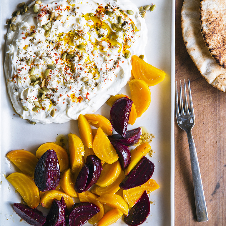 su-Yogurt Cheese with Roasted Beets and Feta Image