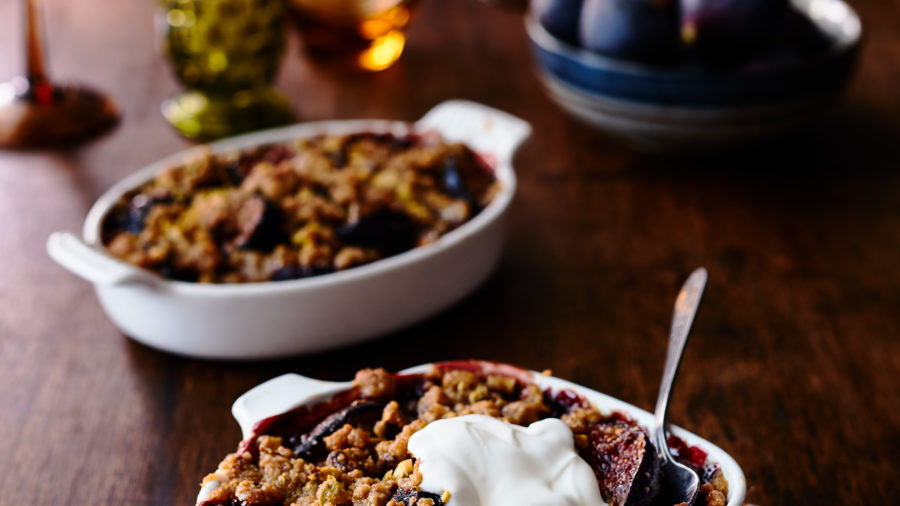 Fig Crisps with Buttery Nut Streusel