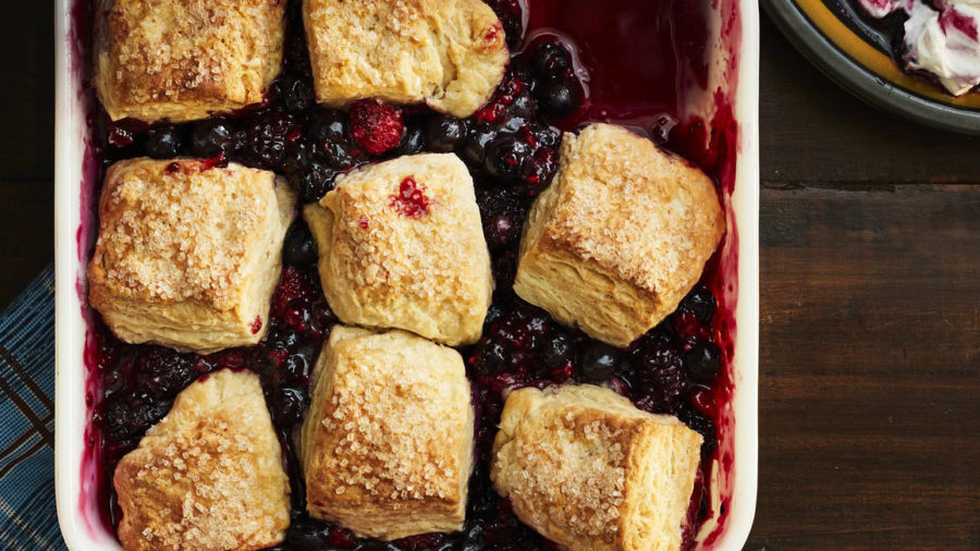 Summer Berry Cobbler with Sour Cream Biscuits