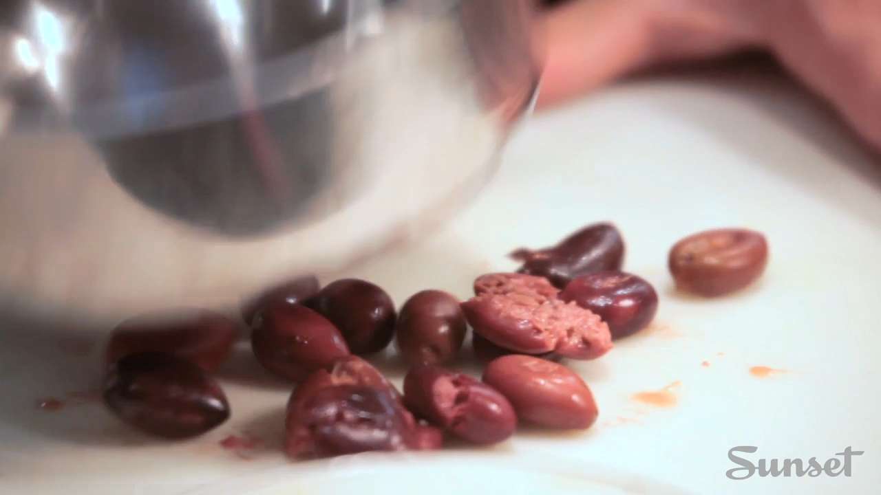 The fastest way to pit olives