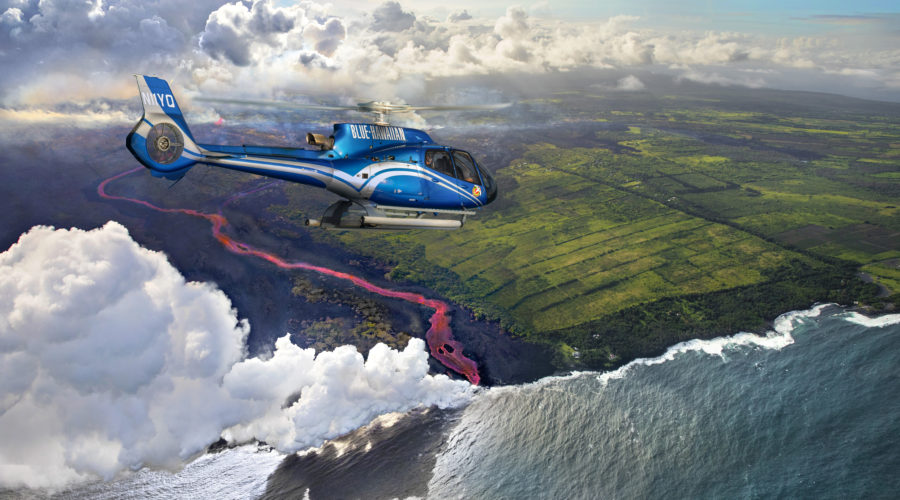 Helicopter Ride above Hawaii