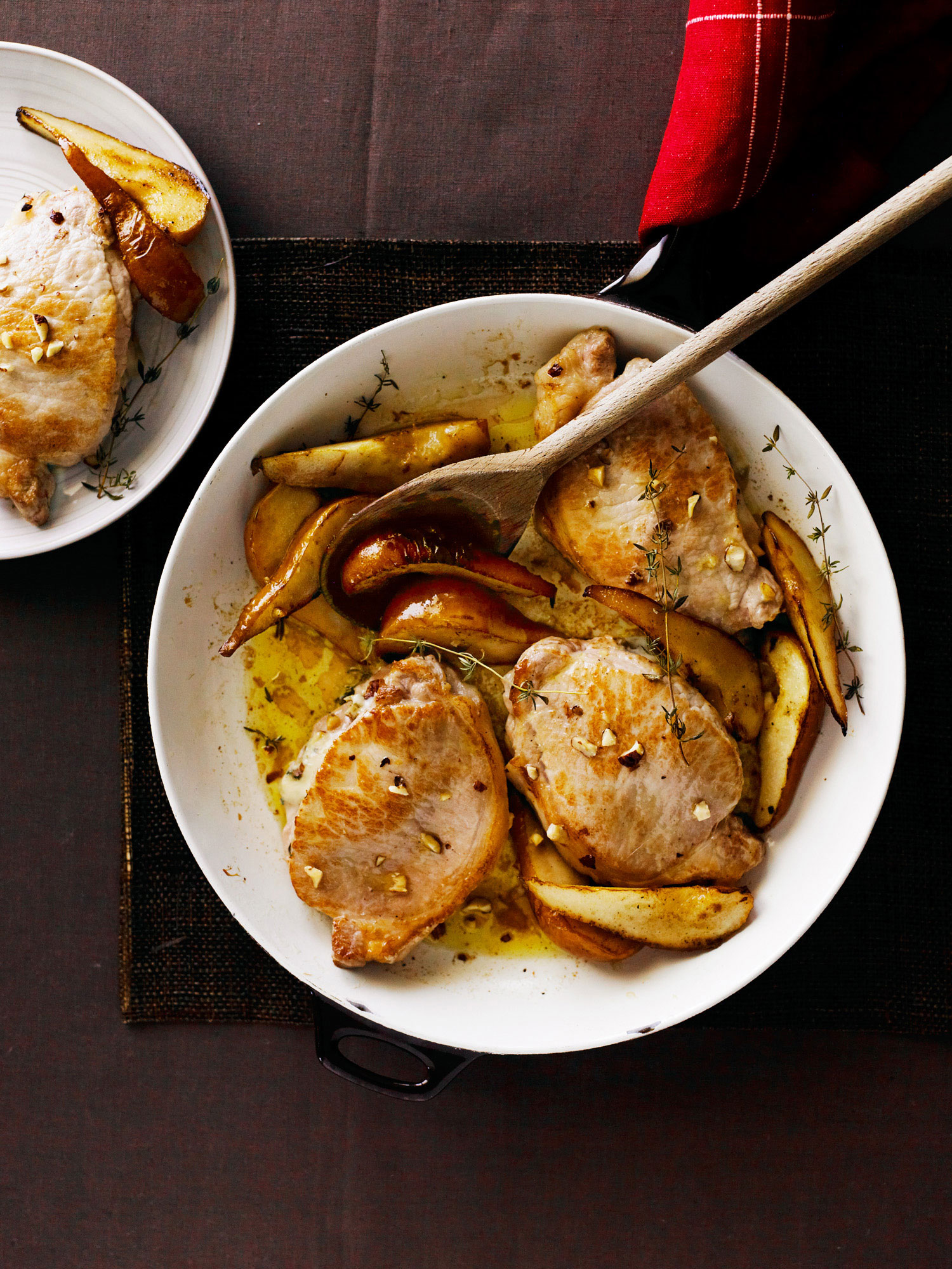 Gorgonzola-Stuffed Pork Chops with Pears