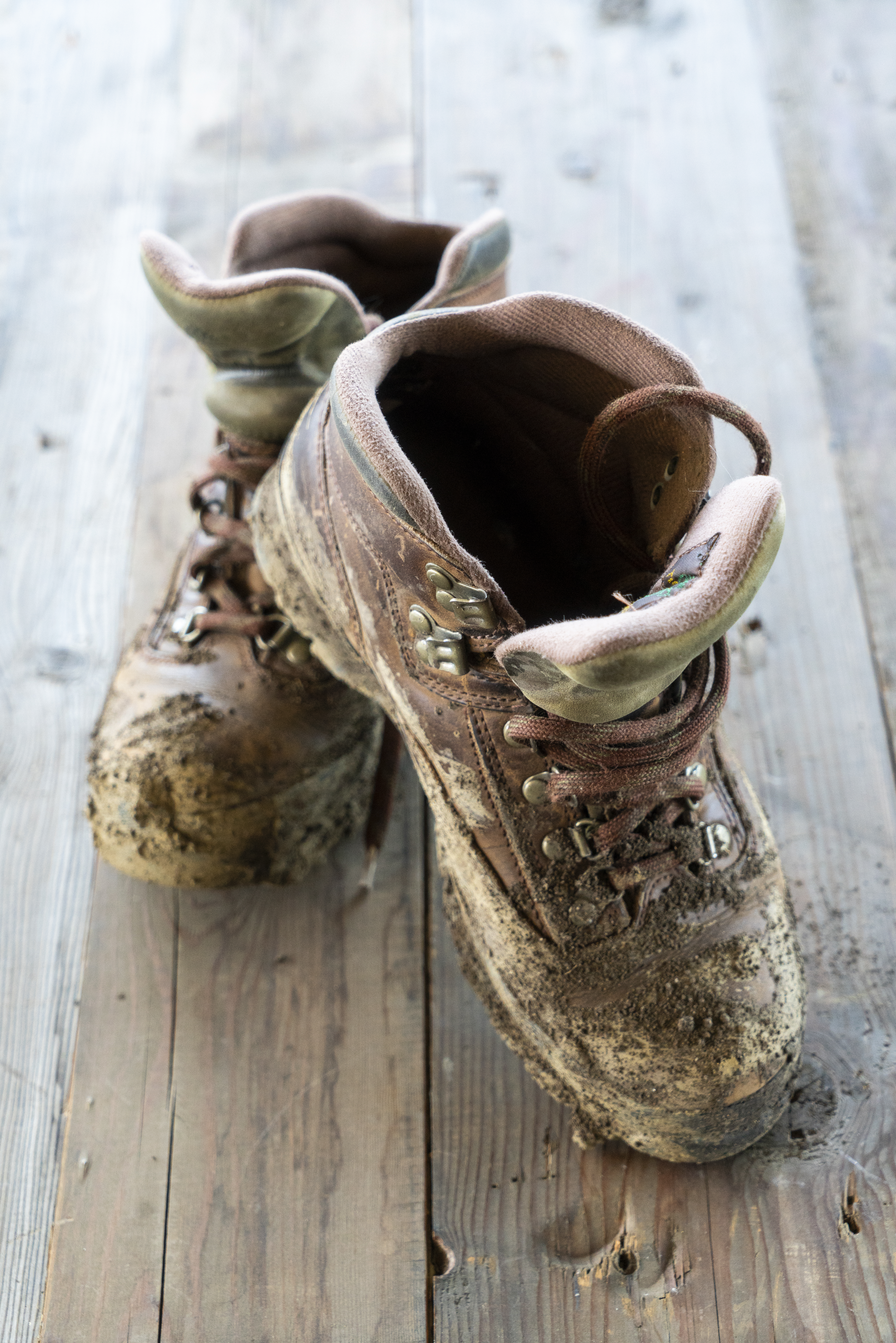 Dirty Hiking Boots
