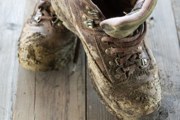 Dirty Hiking Boots