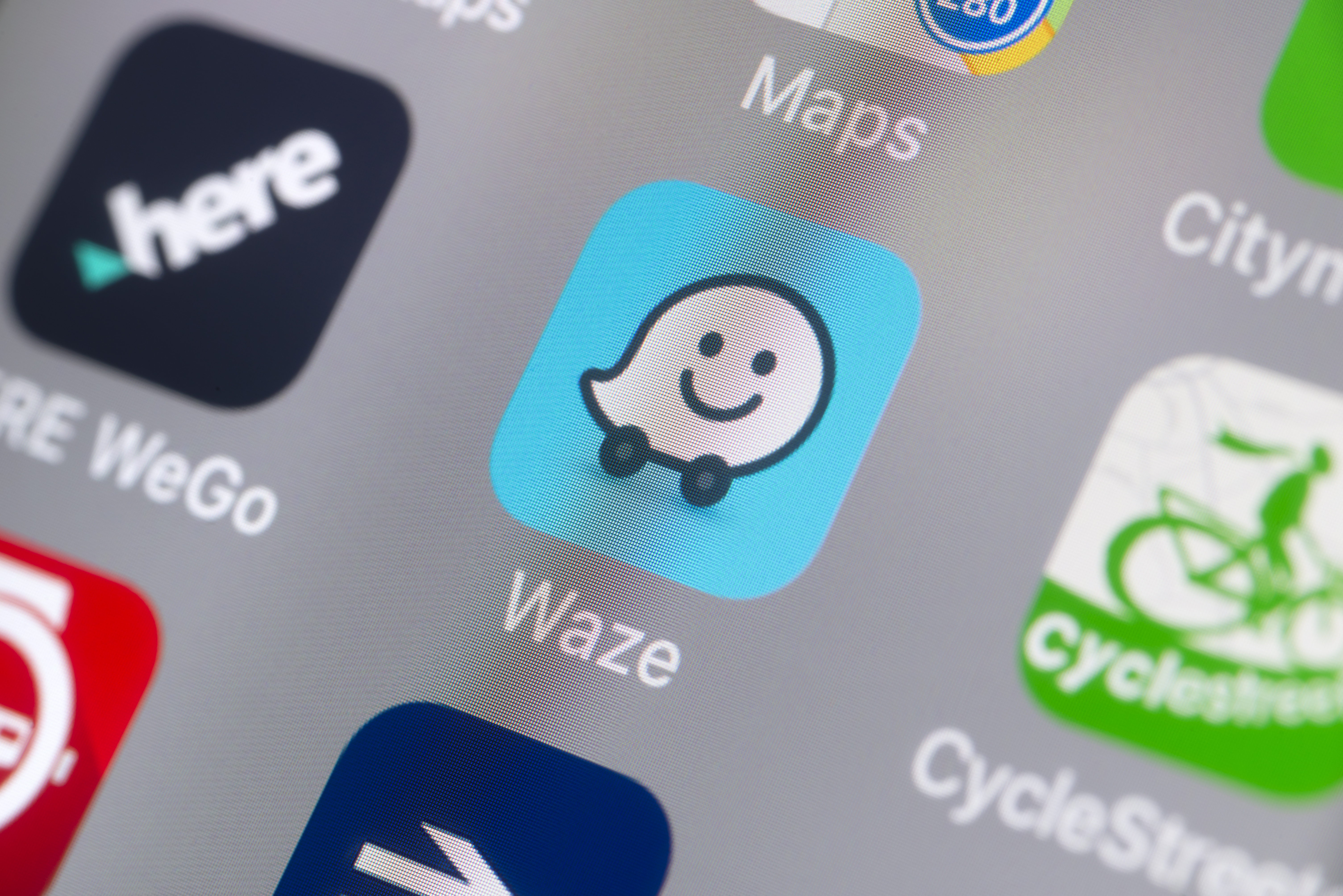 Waze App on Mobile Screen