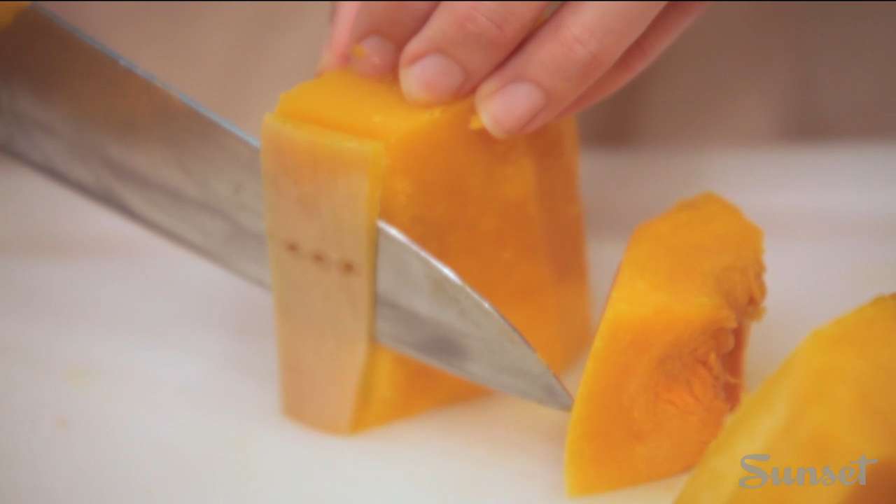 The fastest way to cut and peel winter butternut squash