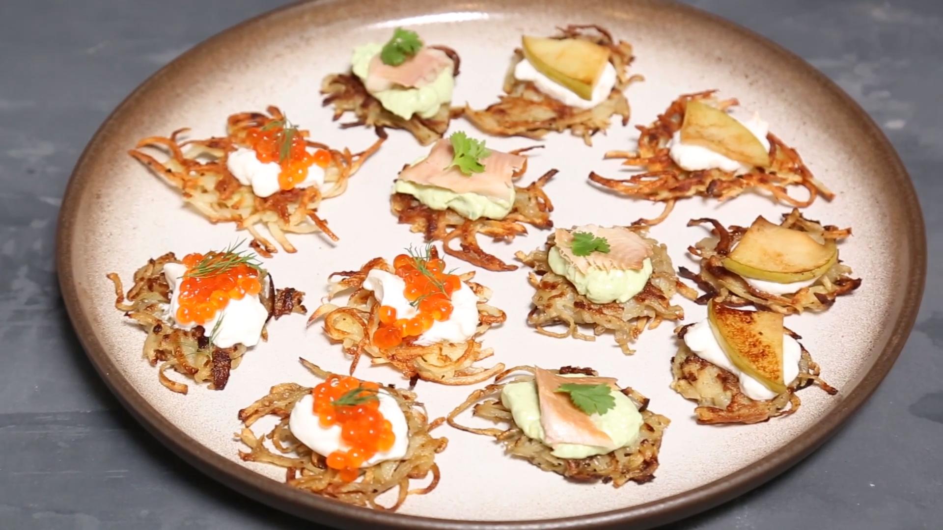 3 Ways with Cocktail Latkes