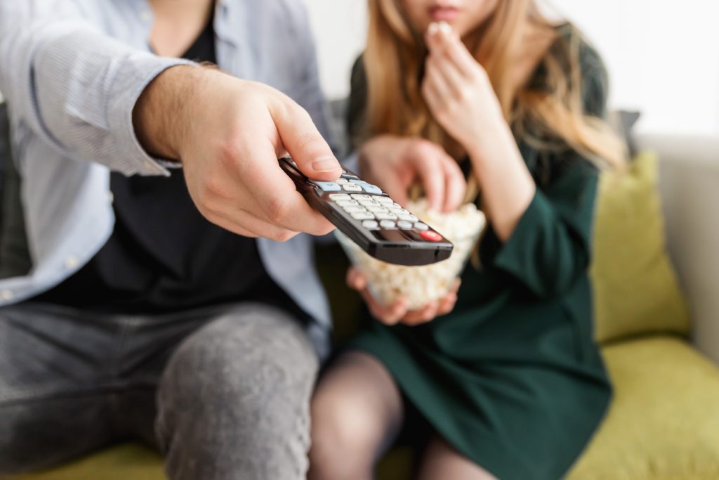 Adult Couple Watching TV