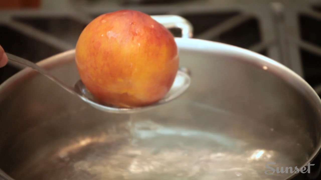 The fastest way to peel peaches