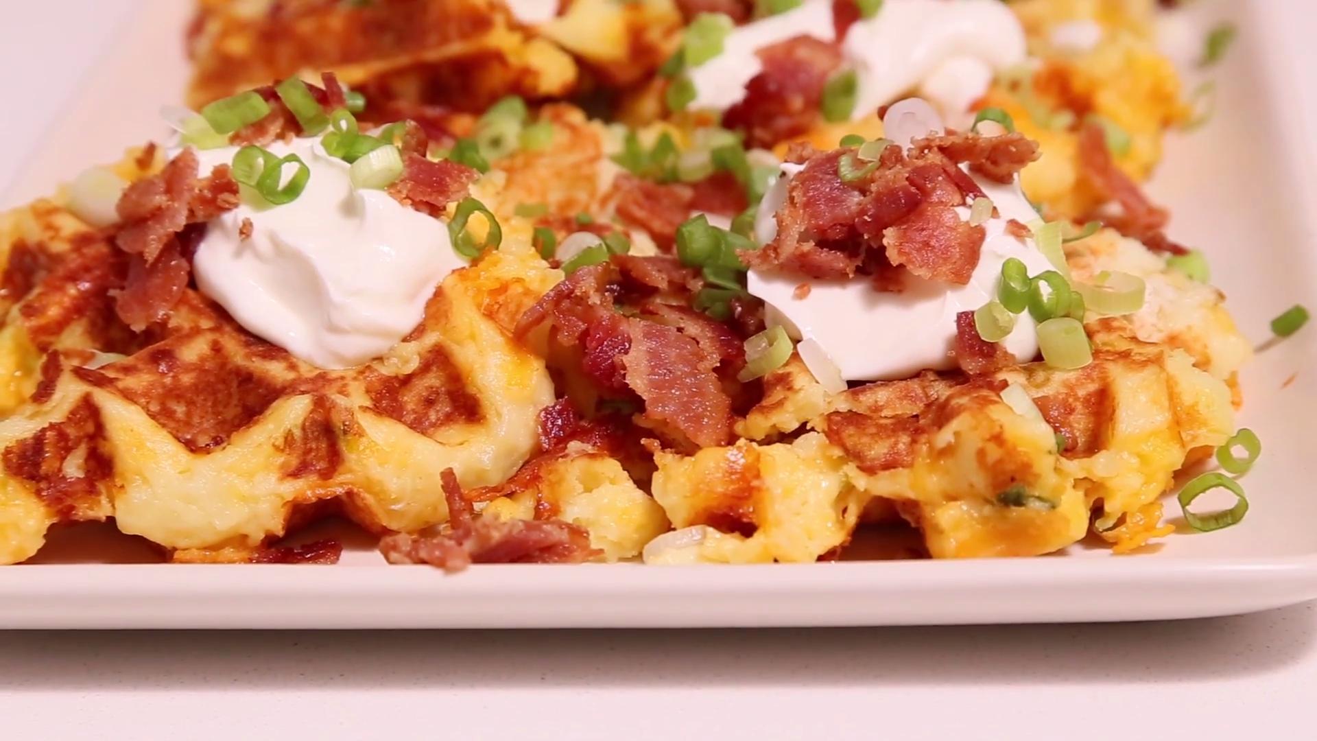 How to Make Cheesy Leftover Mashed Potato Waffles