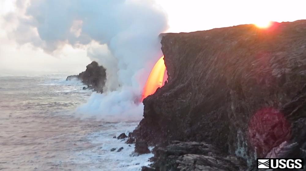 Watch Lava from Kilauea Pour into the Ocean in Hawaii