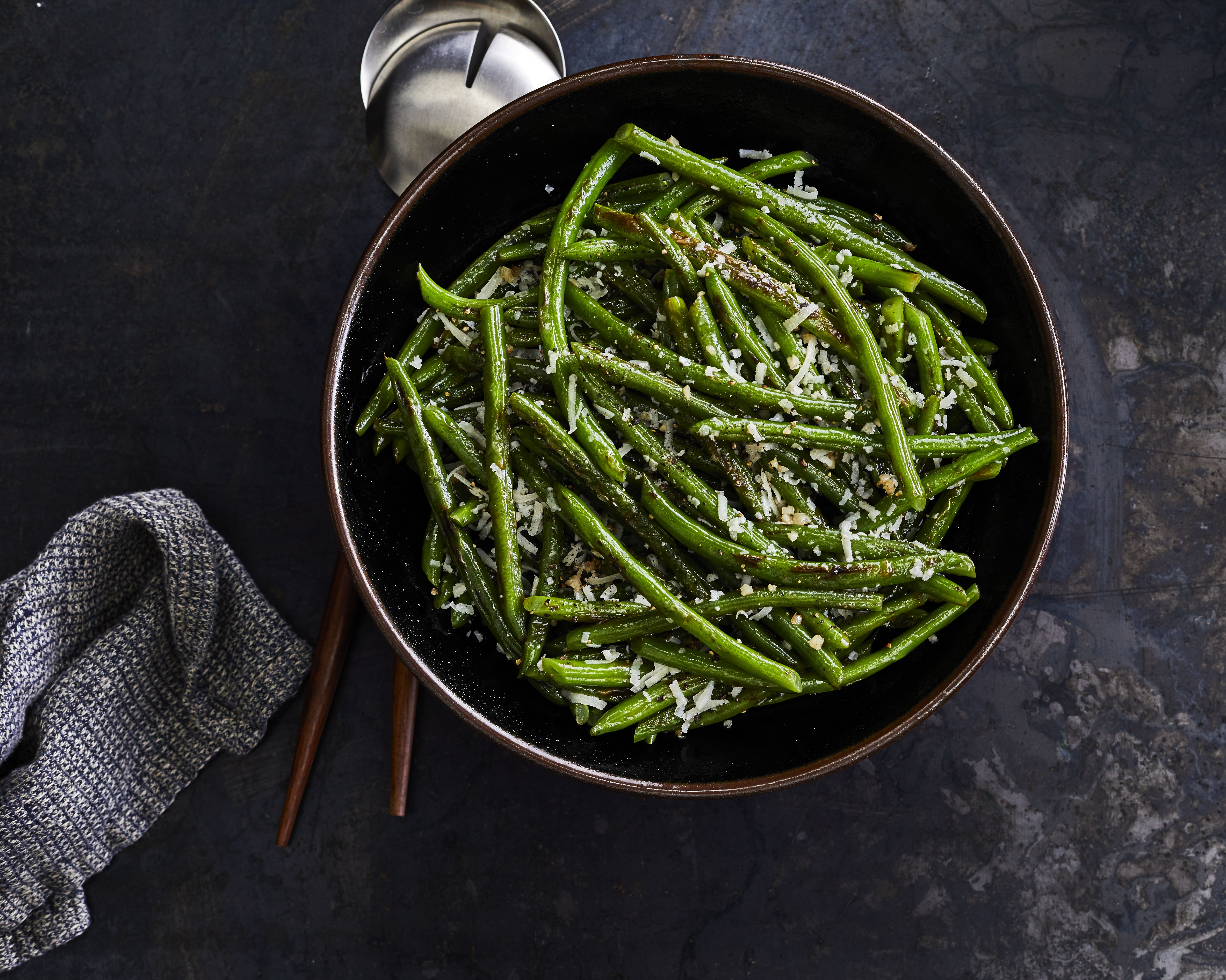 Garlic Green Beans with Manchego