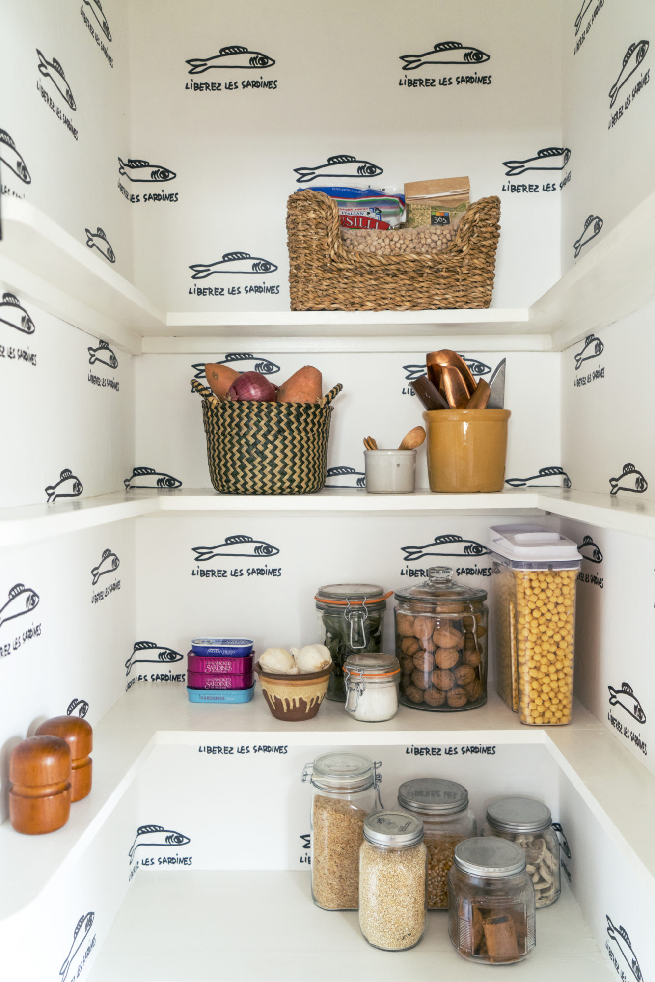 Wallpapering the Pantry  Dear Lillie Studio