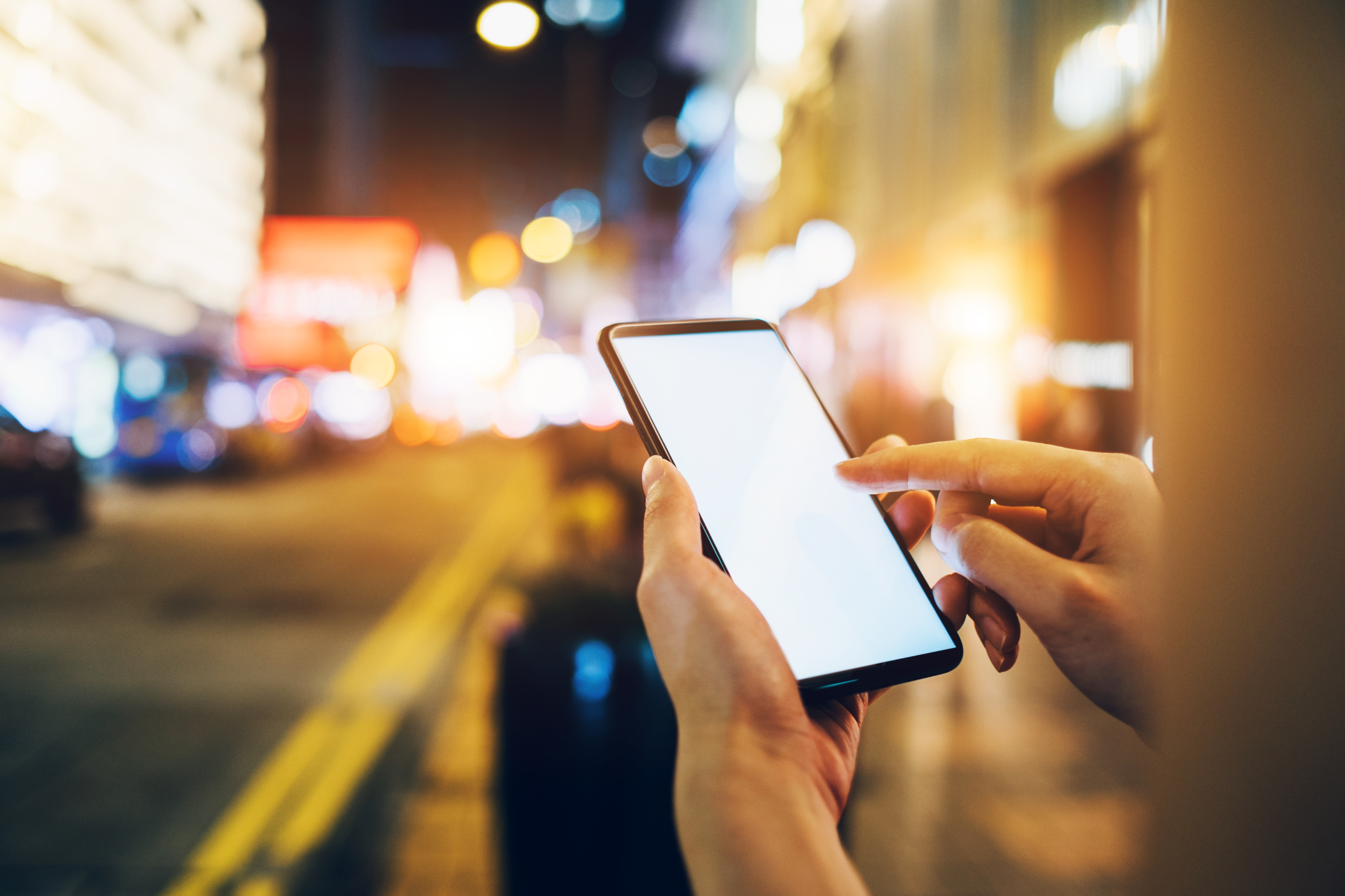 Requesting a Ride by Smartphone in City